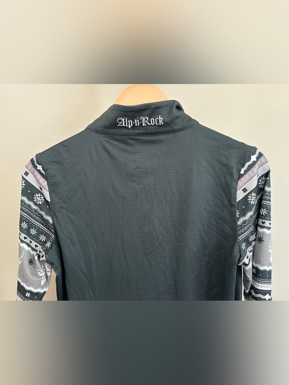 Alp N Rock Small Fair Isle Reindeer Quarter Zip Ski Top Après Ski Nordic - Picture 2 of 6